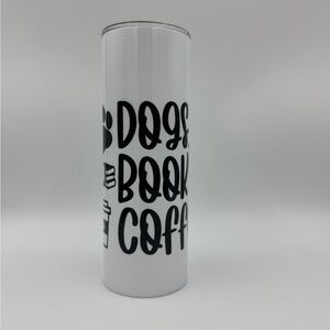 Dogs Books Coffee 20oz Skinny Stainless Steel Tumbler With Straw